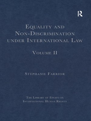 cover image of Equality and Non-Discrimination under International Law